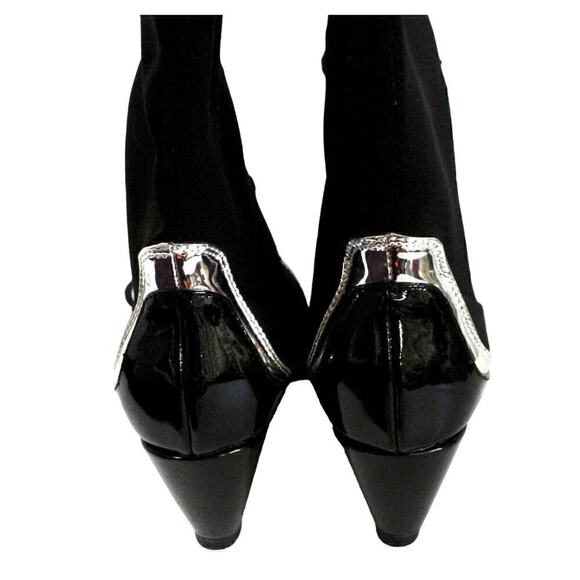 Jady Rose Walk Your Way Boots Contrastive Trim Knee Length Leather Black 8M NWOB - Picture 7 of 9